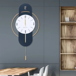 Modern Luxury Wall Clock with Golden Pointers, High-Density Board Dial, Stylish and , Battery Powered